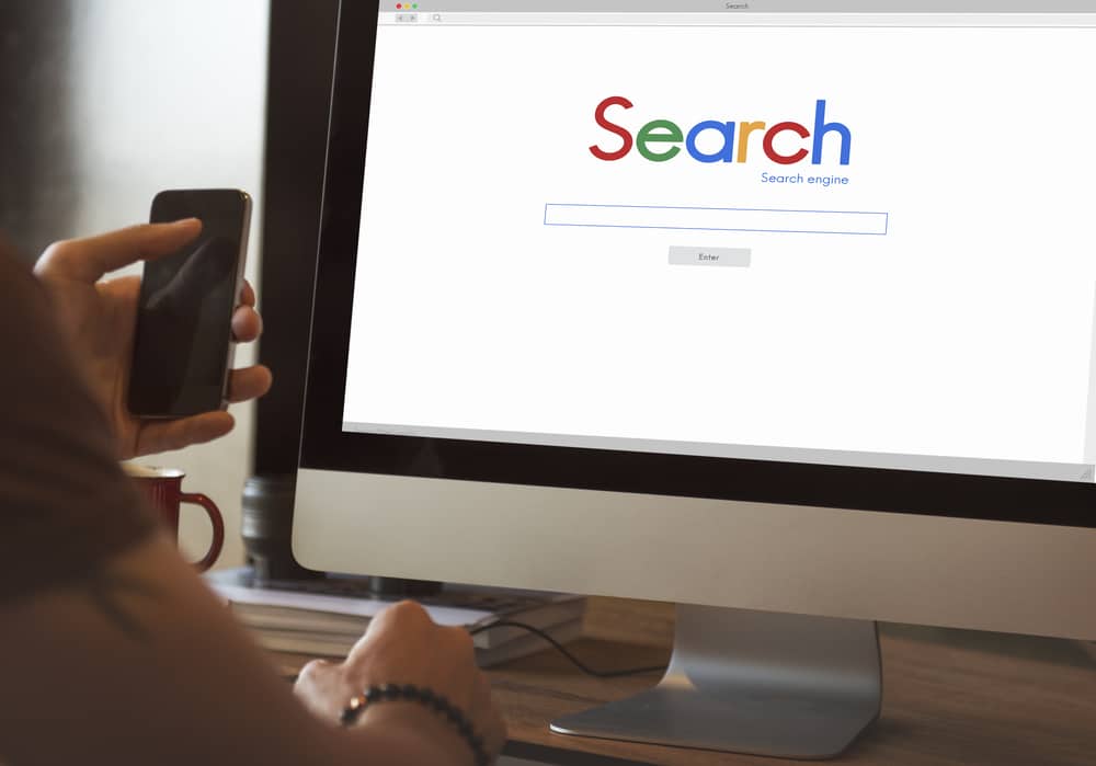 Person searching an online search