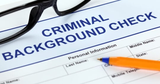 criminal background check form pen glasses