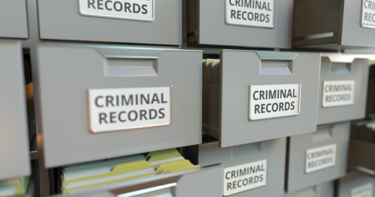 criminal records in file cabinet