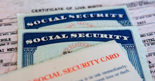 social security cards stacked together