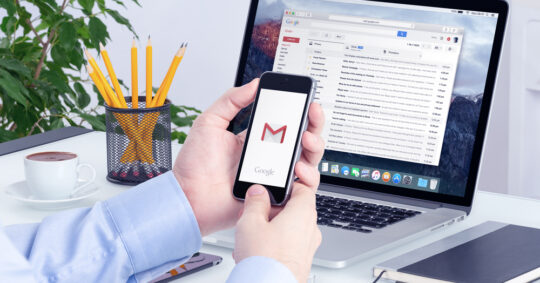 a person checking their gmail