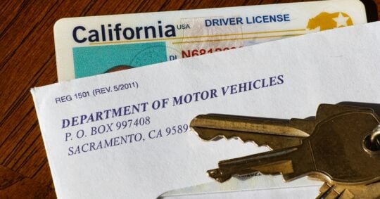 dmv papers and car keys
