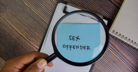 sex offender written on a sticky note