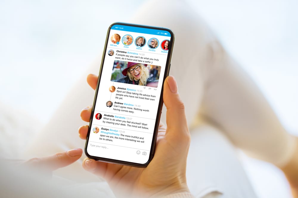 smartphone with twitter on it
