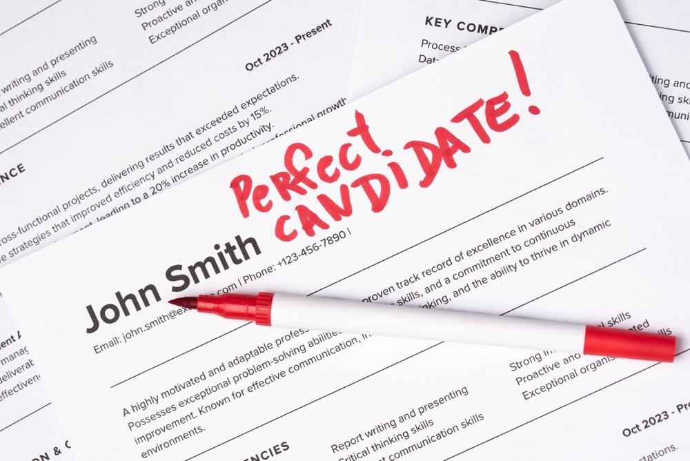 pen placed on a resume